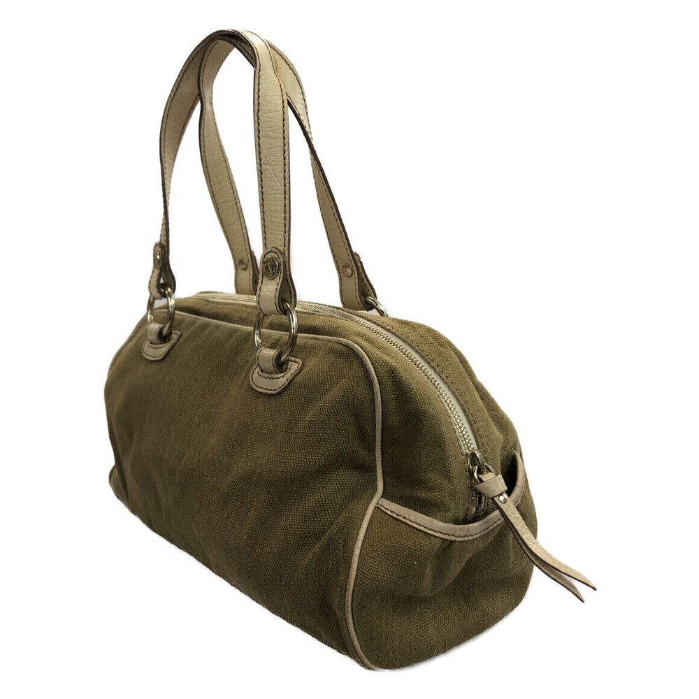 Celine Boogie handbag brown canvas beige leather - Picture 2 of 6